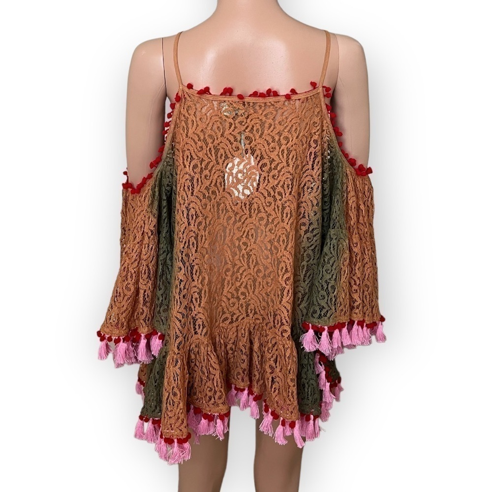 ANTICA SARTORIA Ombre Lace Beaded Tassle Southwestern Tunic NEW - Picture 5 of 15